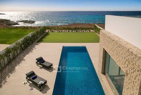 Luxury Villa Long swimming pool 180-degree views of the sea and St. George's island, 4 bedrooms in Pathos Peyia property for sale For Super Rich
