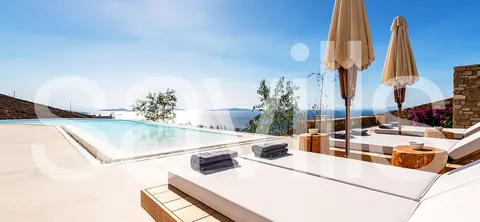 Luxury Villa Panoramic views of Delos to Tinos and Syros infinity pool, 7 bedrooms in Mykonos available for sale For Super Rich