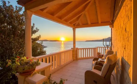 Premium Villa Beach Front stairs descend directly to the beach, 4 bedrooms in Dubrovnik luxury for sale For Super Rich