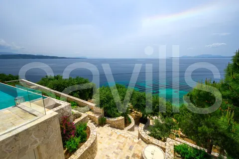 High-end Villa breathtaking 180-degree sea views  infinity pool, 9 bedrooms in Corfu available for sale For Super Rich