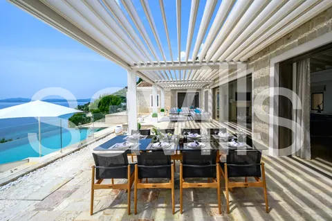 High-end Villa breathtaking 180-degree sea views  infinity pool, 9 bedrooms in Corfu deal for sale For Super Rich