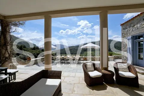 Country Ranch/Farm Vineyard views private forest, 11 bedrooms in Peloponnese top for sale For Super Rich