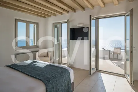Architectural Villa Breathtaking 180-degrees views Rock Swimming pool, 10 bedrooms in Mykonos top for sale For Super Rich
