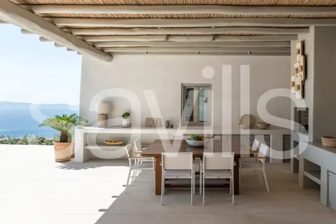 Architectural Villa Breathtaking 180-degrees views Rock Swimming pool, 10 bedrooms in Mykonos best for sale For Super Rich