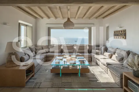 Architectural Villa Breathtaking 180-degrees views Rock Swimming pool, 10 bedrooms in Mykonos value for sale For Super Rich