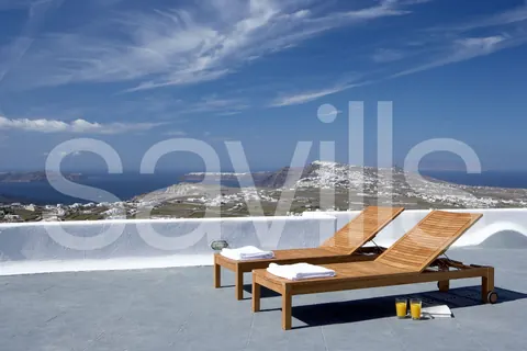 Minimal  Villa Greek sunshine views swimming pool, 8 bedrooms in Santorini value for sale For Super Rich