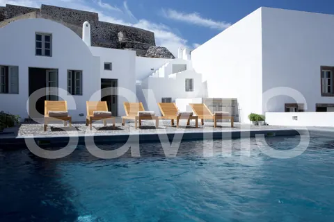 Minimal  Villa Greek sunshine views swimming pool, 8 bedrooms in Santorini Classified ads for sale For Super Rich