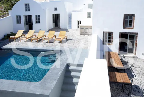 Minimal  Villa Greek sunshine views swimming pool, 8 bedrooms in Santorini deal for sale For Super Rich