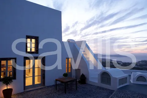 Minimal  Villa Greek sunshine views swimming pool, 8 bedrooms in Santorini Used for sale For Super Rich