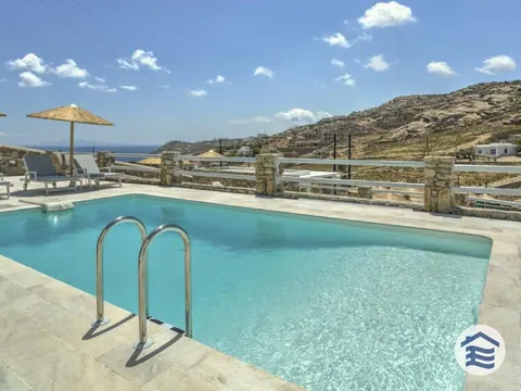 Premium Hotel Panoramic View communal swimming with pool bar, 19 bedrooms in Mykonos Used for sale For Super Rich