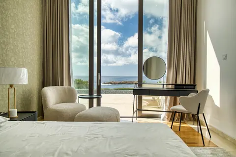 Elegant Villa Beach Front Sea View, 4 bedrooms in St. George Pegia best for sale For Super Rich