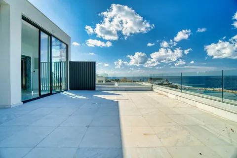 Modern Villa Beach Front Panoramic Sea views, 4 bedrooms in St. George Pegia best for sale For Super Rich