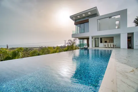 Architectural Villa Beach Front Stunning panoramic sea and mountain views, 7 bedrooms in Pegia - Coral Bay New for sale For Super Rich