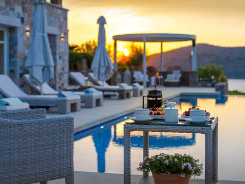 Premium Villa Panoramic View, 3-minute walk from the private beach, 6 bedrooms in Crete photo for sale For Super Rich