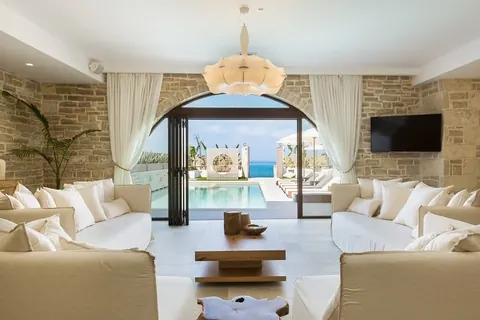 Luxury Villa Beach Front Sea View, 6 bedrooms in Bali Rethymno search for sale For Super Rich