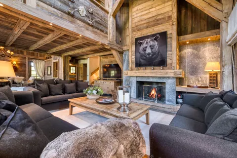 Luxury Chalet Mountain View hammam, children's playroom, and cinema, 7 bedrooms in Megève Used for sale For Super Rich
