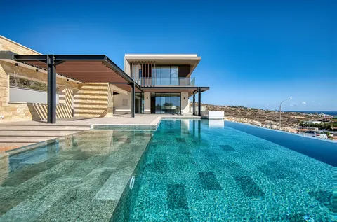 Luxury Villa Panoramic sea and mountain views 3 levels, 6 bedrooms in Mouttagiaka Limassol