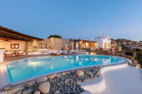 Architectural Villa Wild Blue private heated pool, panoramic views of the sea and sunset, 6 bedrooms in Tourlos - Mykonos properties for sale For Super Rich