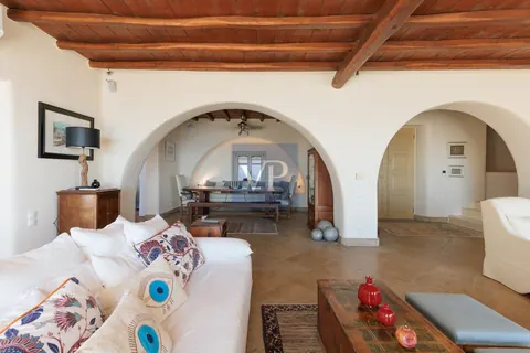 Architectural Villa Wild Blue private heated pool, panoramic views of the sea and sunset, 6 bedrooms in Tourlos - Mykonos search for sale For Super Rich