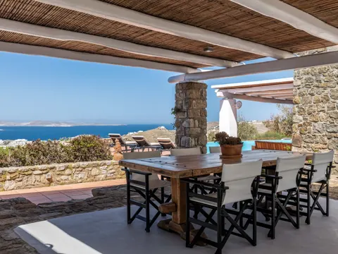 Modern Villa Beach Front panoramic Aegean Sea views, 6 bedrooms in Mykonos available for sale For Super Rich