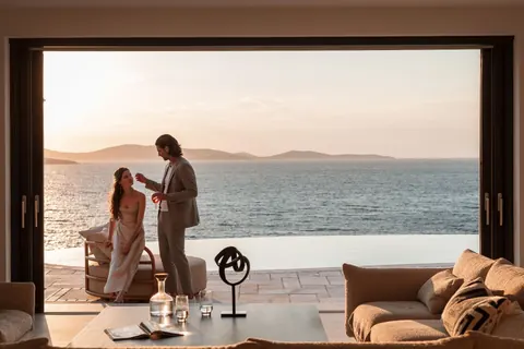 Luxury Villa Turquoise Breathtaking Sunset Views, 9 bedrooms in Mykonos property for sale For Super Rich