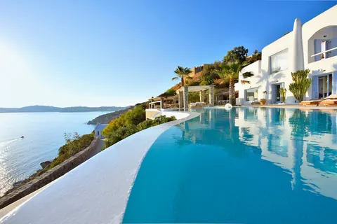 Architectural Villa one-of-a-kind location access sea, stunning panoramic view from Pinnacle Estate, 14 bedrooms in Mykonos