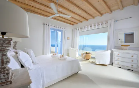 Architectural Villa one-of-a-kind location access sea, stunning panoramic view from Pinnacle Estate, 14 bedrooms in Mykonos real estate for sale For Super Rich