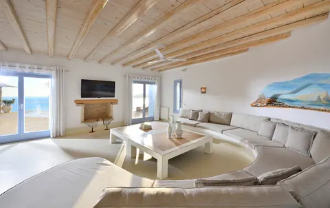 Architectural Villa one-of-a-kind location access sea, stunning panoramic view from Pinnacle Estate, 14 bedrooms in Mykonos best for sale For Super Rich