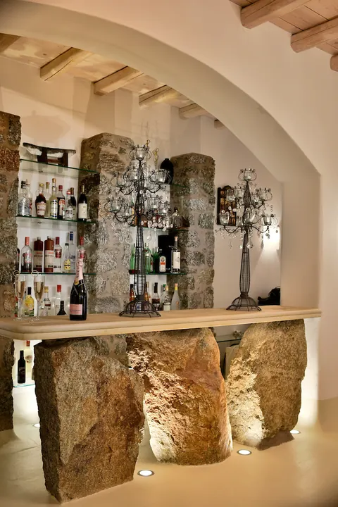 Architectural Villa one-of-a-kind location access sea, stunning panoramic view from Pinnacle Estate, 14 bedrooms in Mykonos price for sale For Super Rich