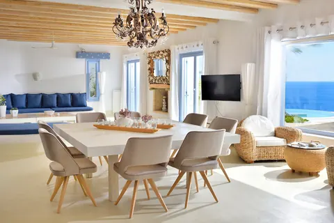 Architectural Villa one-of-a-kind location access sea, stunning panoramic view from Pinnacle Estate, 14 bedrooms in Mykonos search for sale For Super Rich