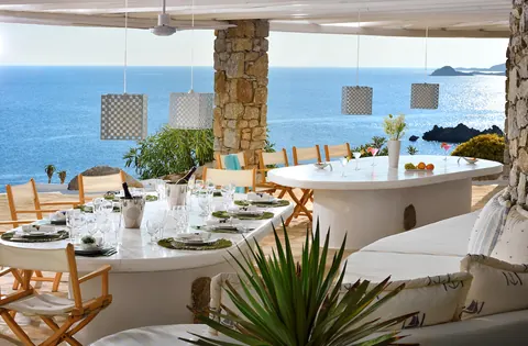 Architectural Villa one-of-a-kind location access sea, stunning panoramic view from Pinnacle Estate, 14 bedrooms in Mykonos photos for sale For Super Rich