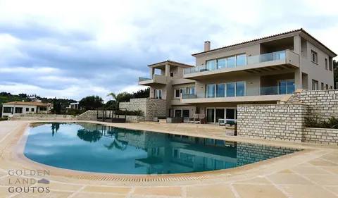 Luxury Villa Beach Front Views of the islands of Spetses and Dokos, 11 bedrooms in Hermione search for sale For Super Rich