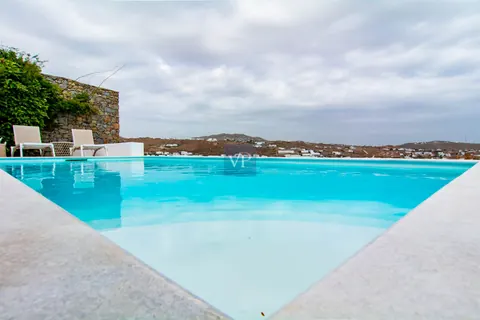 Elegant Villa Blanca sea views of Psarrou beach in Agios Lazaros, infinity pool, 5 bedrooms in Mykonos 912993 for sale For Super Rich