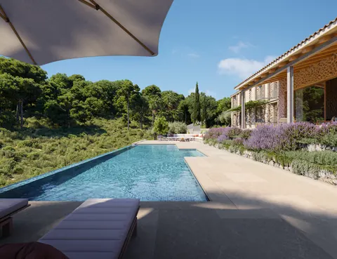 Modern Villa imposing fireplace Fantastic view, 5 bedrooms in Mallorca buy for sale For Super Rich