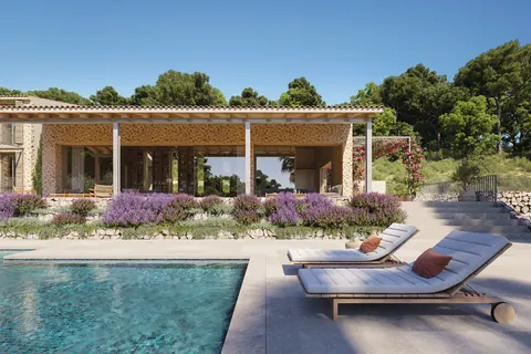Modern Villa imposing fireplace Fantastic view, 5 bedrooms in Mallorca search for sale For Super Rich