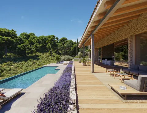 Modern Villa imposing fireplace Fantastic view, 5 bedrooms in Mallorca best for sale For Super Rich