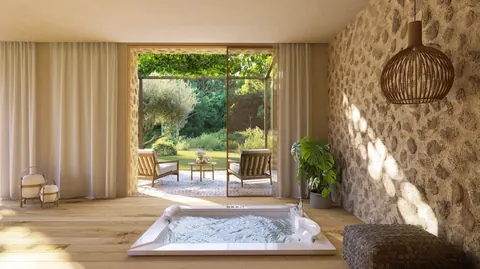 Modern Villa imposing fireplace Fantastic view, 5 bedrooms in Mallorca value for sale For Super Rich