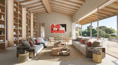Modern Villa imposing fireplace Fantastic view, 5 bedrooms in Mallorca deal for sale For Super Rich