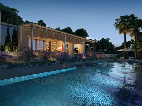 Modern Villa imposing fireplace Fantastic view, 5 bedrooms in Mallorca ultra luxury for sale For Super Rich