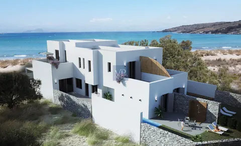 Modern Villa Waterfront from Molos Beach Sea view, 4 bedrooms in Paros available for sale For Super Rich