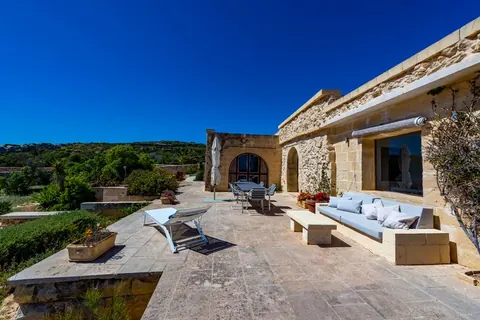 Luxury Villa Panoramic views of the sea, Comino and Cirkewwa Private beach access, Tennis court, 5 bedrooms in Gozo best for sale For Super Rich