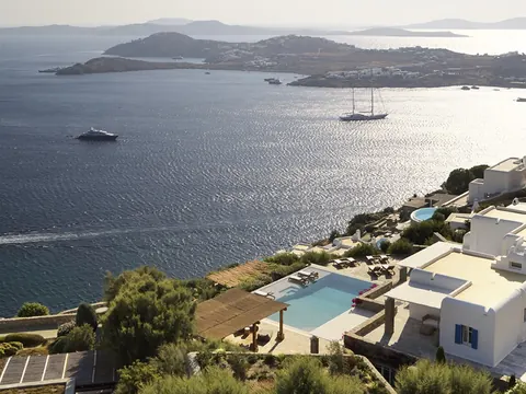 Architectural Villa Sea View, Spa area with a sauna, steam room, and private gym, 5 bedrooms in Mykonos prix for sale For Super Rich