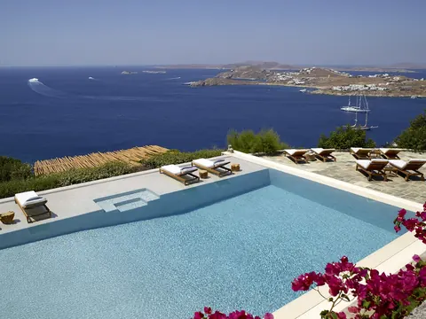 Architectural Villa Sea View, Spa area with a sauna, steam room, and private gym, 5 bedrooms in Mykonos New for sale For Super Rich