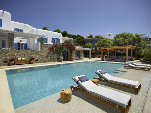 Architectural Villa Sea View, Spa area with a sauna, steam room, and private gym, 5 bedrooms in Mykonos expensive for sale For Super Rich