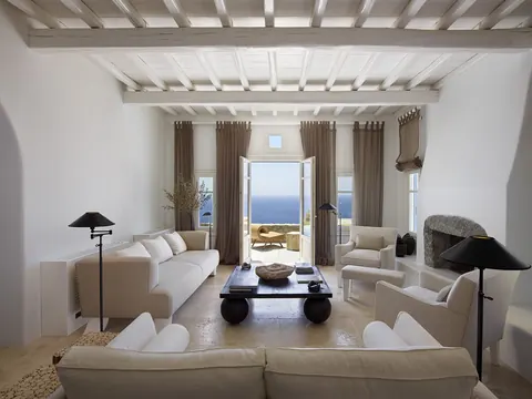 Architectural Villa Sea View, Spa area with a sauna, steam room, and private gym, 5 bedrooms in Mykonos search for sale For Super Rich