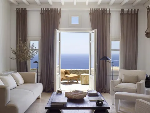 Architectural Villa Sea View, Spa area with a sauna, steam room, and private gym, 5 bedrooms in Mykonos best for sale For Super Rich