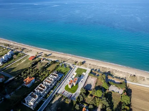 Modern Villa Beach Front 10 meters from the crystal-clear waters of the Aegean Sea, 5 bedrooms in Halkidiki available for sale For Super Rich