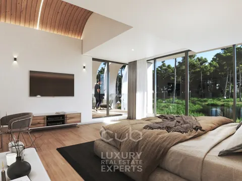Design House Golf View heated indoor swimming pool, 9 bedrooms in Herdade da Aroeira luxury for sale For Super Rich