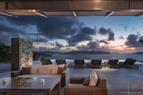 Luxury Villa Danse des Etoiles sunrise and sunset views, 5 bedrooms in St Barth best for sale For Super Rich