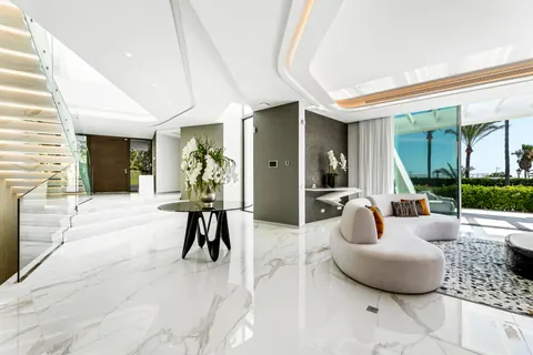 Ultra Modern Front-line Villa Beach Front pool, gym, sauna, bar, 6 bedrooms in Marbella ultra luxury for sale For Super Rich Ultra Modern Front-line Villa Beach Front pool, gym, sauna, bar, 6 bedrooms in Marbella ultra luxury for sale For Super Rich